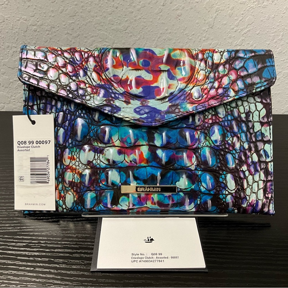 Brahmin Envelope Clutch MULTI COLORED MELBOURNE W/EYE NWT